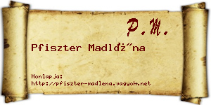 Pfiszter Madléna névjegykártya
